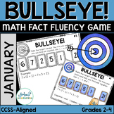 Math Operations Fluency Game - January Bullseye
