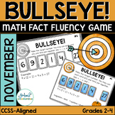 Math Operations Fluency Game - November Bullseye