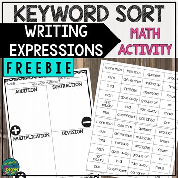 Preview of Math Operations Key Word Sort | FREEBIE