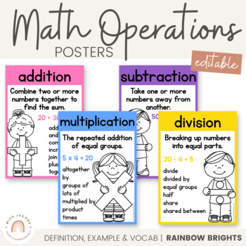 Preview of Math Operations Posters | RAINBOW BRIGHTS