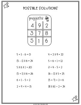 Using Parentheses, Brackets, and Braces Math Puzzles and Game - The Owl  Teacher