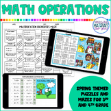 Math Operations and Properties Puzzles and Mazes