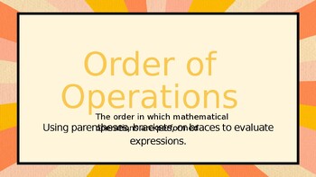 Preview of Math Order of Operations Presentation
