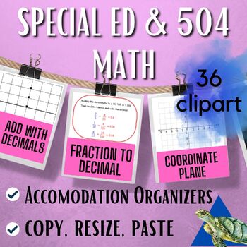 Preview of Special Education Math Accommodation & Modification Templates