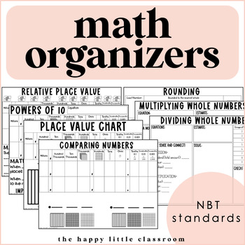 Preview of Math Organizers | NBT Standards | Upper Elementary