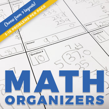 Preview of Math Homework Organizers: Ready to Print, Easy to Grade!