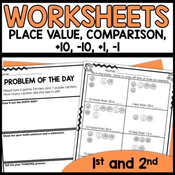 Math Worksheets 1st Grade [Place Value, plus 1, minus 1 ...