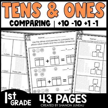 Math Worksheets 1st Grade Place Value, plus 1, minus 1, plus 10, minus 10