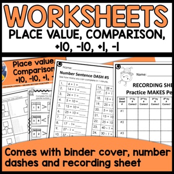 Math Worksheets 1st Grade Place Value, plus 1, minus 1, plus 10, minus 10