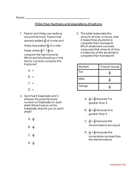 Preview of Math PSSA Prep: Fractions