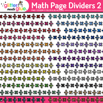 Math Page Dividers Clipart: Page Element Graphics 2 by Glitter Meets Glue