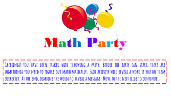 Preview of Math Party Review Bundle