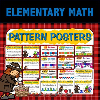Preview of Math Pattern Posters for Elementary Math Class