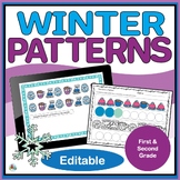 Math Patterning Winter Activities and Math Pattern Workshe