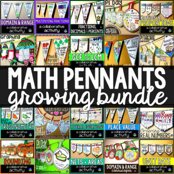 Preview of All Math Pennants Bundle