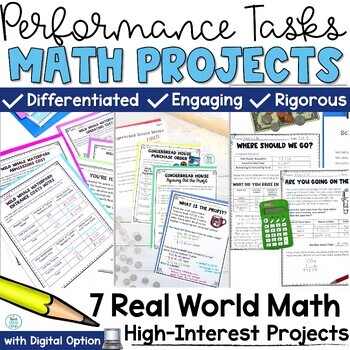 Preview of Real World Math Projects Fun Summer School Math Activity 3rd 4th 5th Grade 