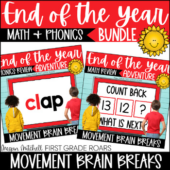 Preview of Math & Phonics End of the Year Review Movement Break Adventure