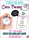 Math Phrase: 3rd Grade Math Vocabulary Game {EDITABLE}