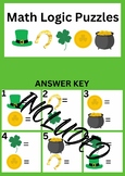 Math Picture Logic Puzzles - St. Patrick's Day Themed