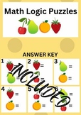 Math Picture Logic Puzzles (fruit theme)