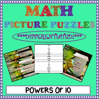 Preview of Math Picture Puzzle Games: Powers of 10