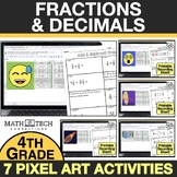 Digital Math Pixel Art 4th Grade Math Review Fractions Mys