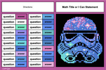 Preview of Math Pixel Art - Customize to Your Questions - May the Fourth - Abstract Trooper