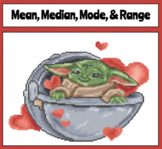 Math Pixel Art - Mean, Median, Mode, and Range - Valentine