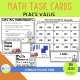 Math Place Value Counting Blocks Task Cards for third grade