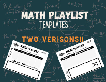 Preview of Math Playlist Template - May Do/Must Do Centers