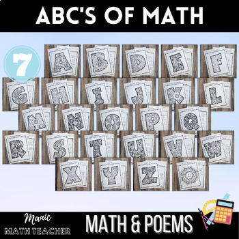 Preview of Math & Poems Bundle - ABCs of Math - Mindfulness Coloring Activity