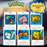 47 Math Pokemon Color by Number, Early Finisher Activity P