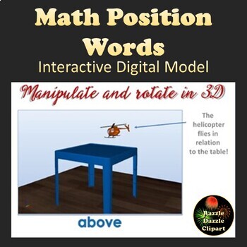 Preview of Math Position Words Interactive Digital 3D Models for Smartboard or Whiteboard