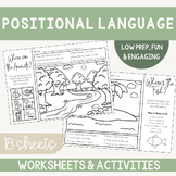 *Math Positional Language Cut & Paste & Drawing Worksheets
