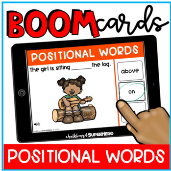 Preview of Math: Positional Words BOOM CARDS {distance learning}