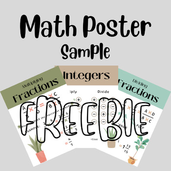 Preview of Math Poster - Integers - Boho