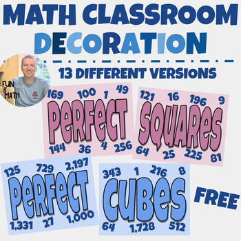 Preview of Math Poster - Perfect squares & cubes - FREE