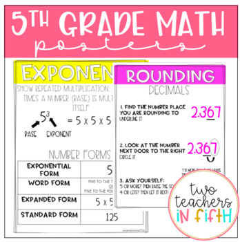 Preview of 5th Grade Year Long Math Posters