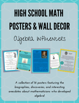 Preview of Math Posters: Algebra Influencers