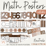 OMBRE NEUTRALS Math Posters Bundle | Calming Classroom Decor