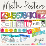 Math Posters Bundle | RAINBOW BRIGHTS | Rainbow Classroom Decor