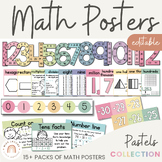 Math Posters Bundle | SPOTTY PASTELS | Muted Rainbow Class