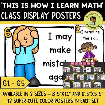 Preview of Math Posters | For Easy Math Classroom Decoration | Math Bulletin Board Idea