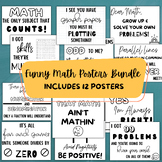 Funny Math Posters | Math Bulletin Board Sign | Math Class