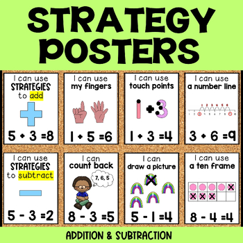 Math Posters, Math Strategy Posters, Addition Strategies, Subtraction 
