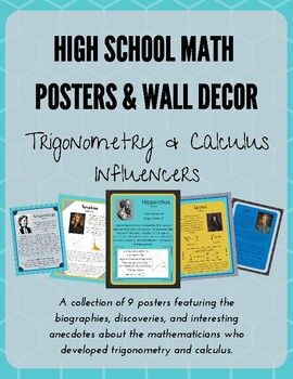 Preview of Math Posters: Trigonometry and Calculus Influencers