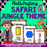 Math Posters (Numbers, Vocabulary, Colors, Shapes) Safari 