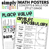 Math Posters and Math Anchor Charts for Vocabulary, Strate
