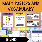 Math Posters and Vocabulary for a Kindergarten Math Focus Wall