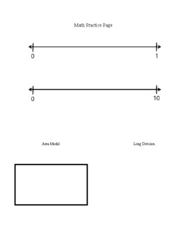 Preview of Math Practice Page (Reusable!)